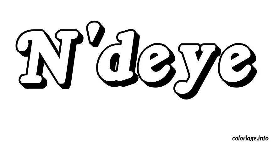 Coloriage Ndeye - Prénom à imprimer