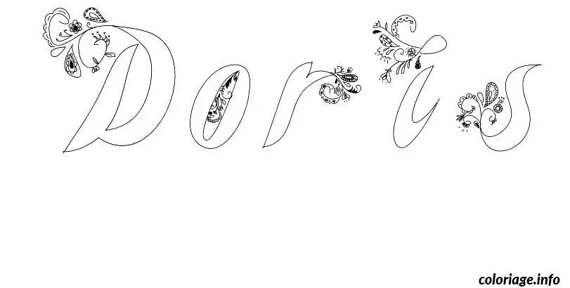 Coloriage Doris - Prénom à imprimer