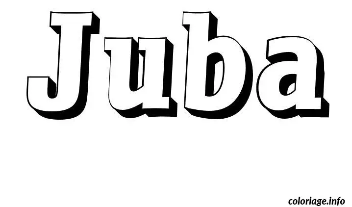 Coloriage Juba - Prénom à imprimer