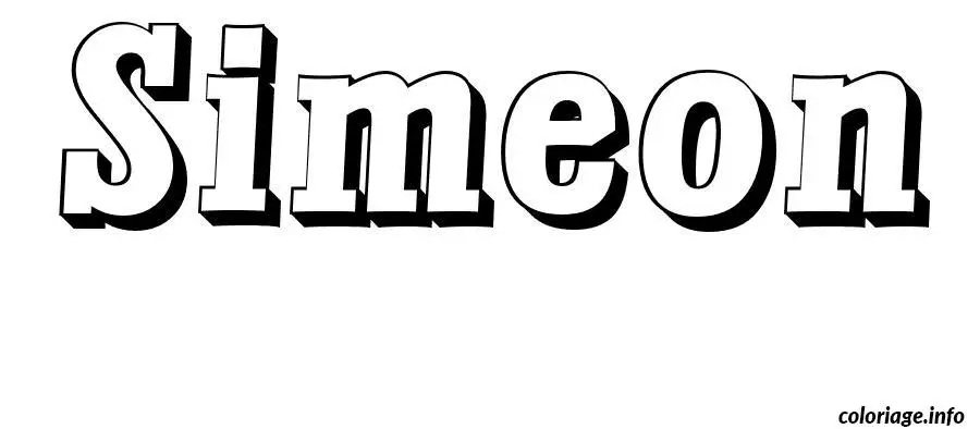 Coloriage Simeon - Prénom à imprimer