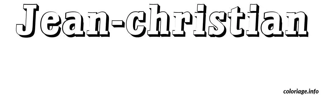 Jean-Christian Name Coloring Page coloring page to print