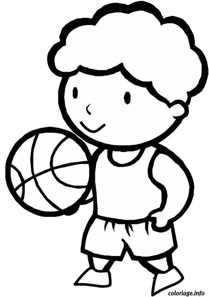 Coloriage Dessin joueur de basket ball - Basket à imprimer