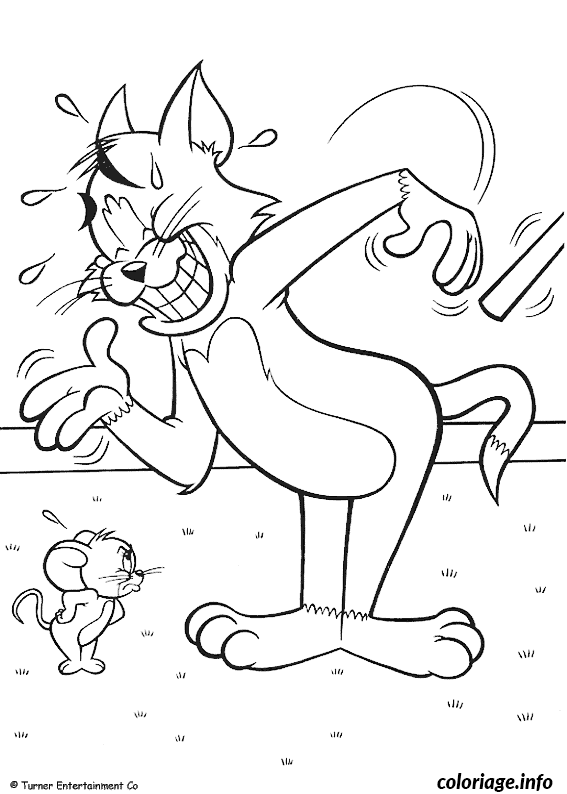 Coloriage Tom le chat est confus - Chat à imprimer