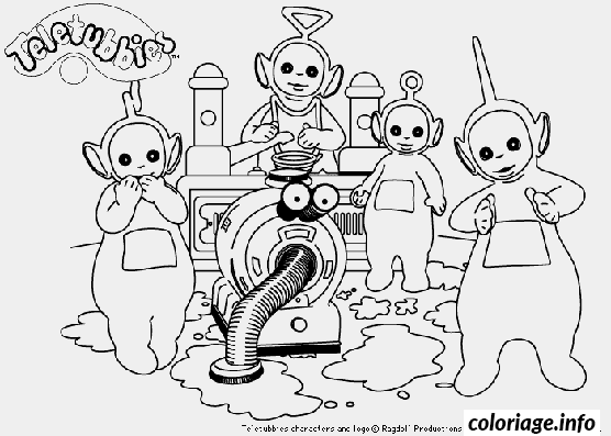 The Teletubbies Playing Together coloring page to print