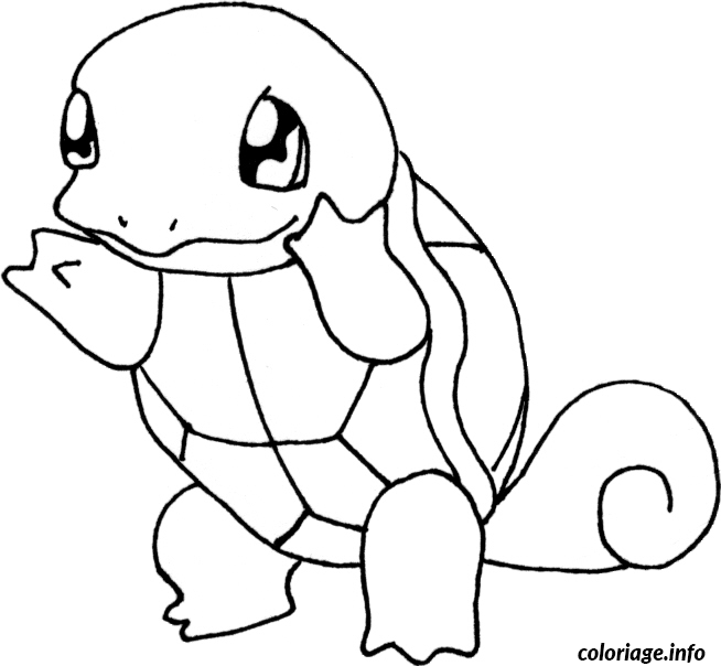 Coloriage Pokemon 007 squirtle - Carapuce à imprimer