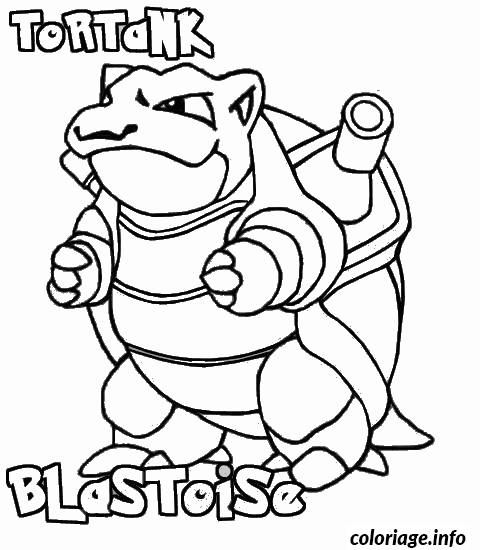 Coloriage Pokemon 009 blastoise - Pokémon à imprimer