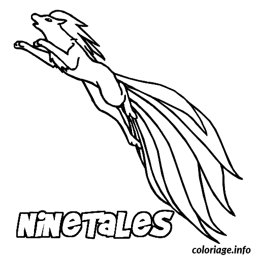 Coloriage Pokémon Renarth à neuf queues - Pokémon à imprimer
