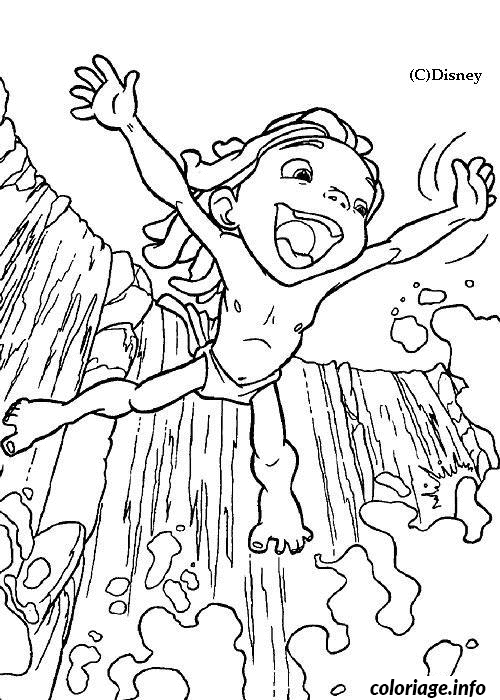 Coloriage Tarzan enfant - Tarzan à imprimer