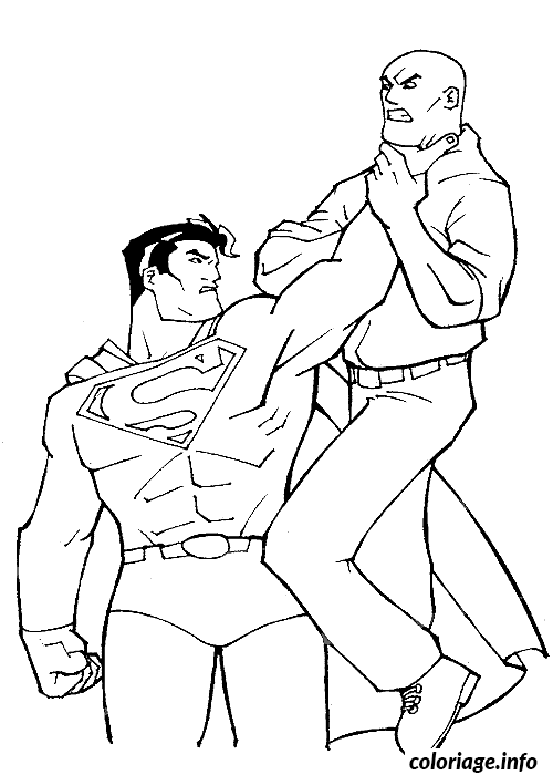 Coloriage Superman arrete un bandit - Superman à imprimer