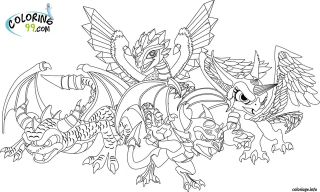 Coloriage Skylanders guerrier mystérieux à dessiner - Skylanders à imprimer
