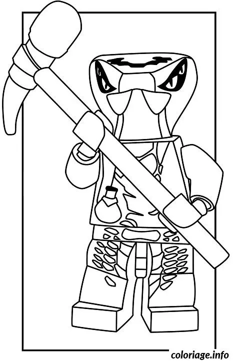 Coloriage Serpent Ennemi Ninjago aux yeux menaçants - Ninjago à imprimer