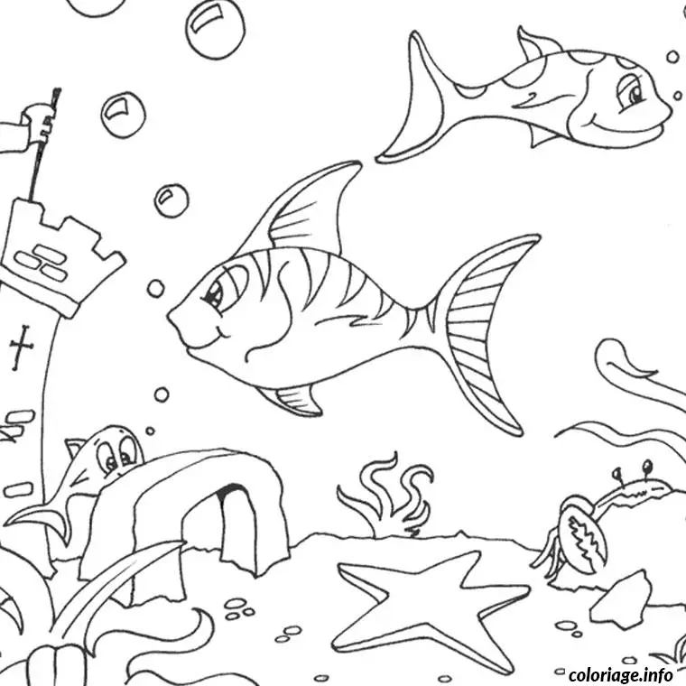 Coloriage Mer poisson - Poisson à imprimer