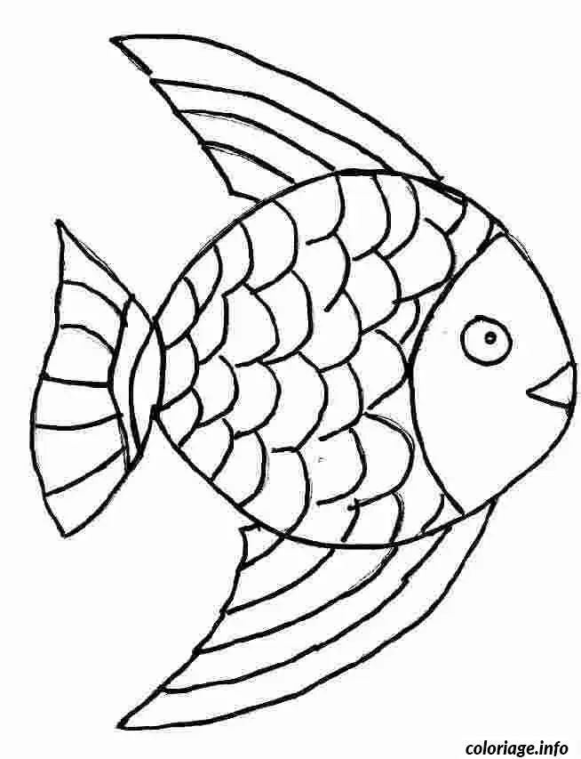 Coloriage Poisson rayé dans les coraux marins - Poisson à imprimer
