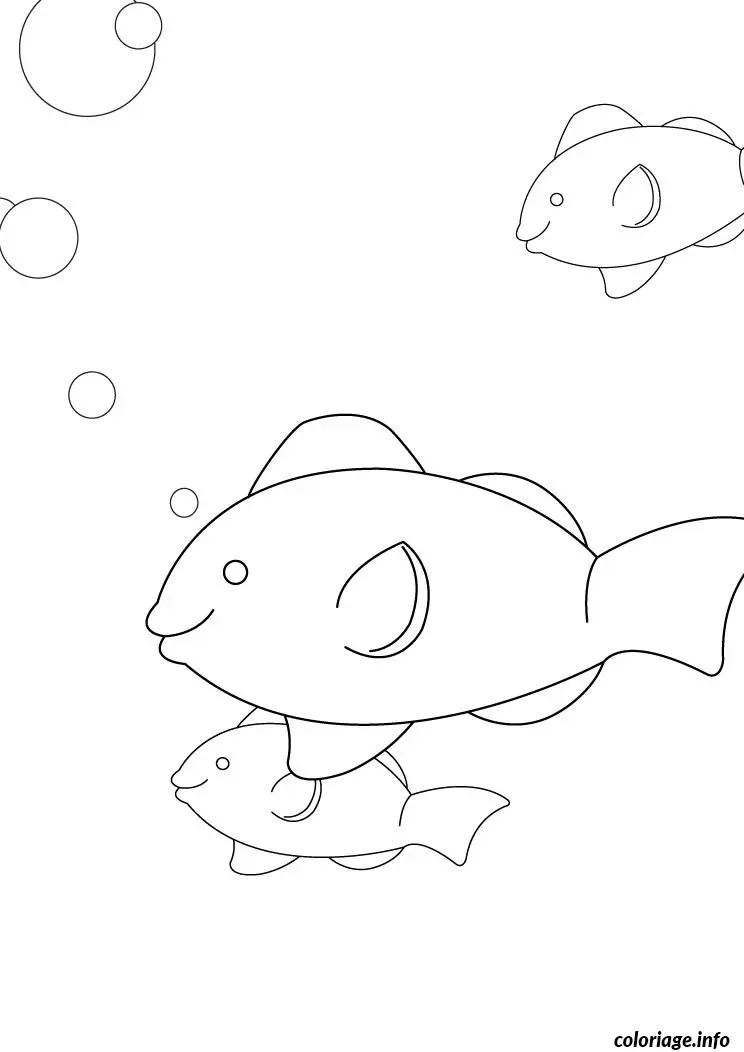 Coloriage Poisson tropical aux nageoires ondulantes - Poisson à imprimer