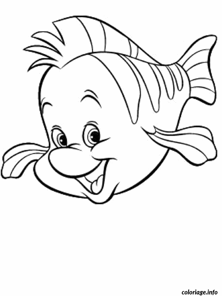 Coloriage Petit poisson souriant aux écailles délicates - Poisson à imprimer