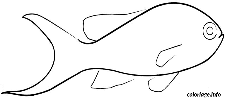 Coloriage Poisson rond du premier avril - Poisson à imprimer