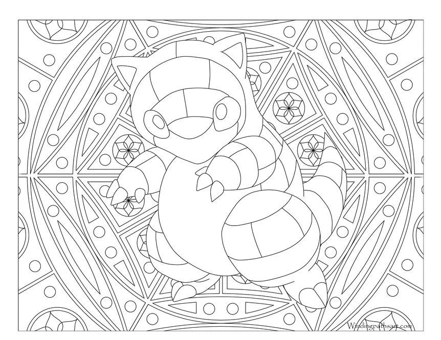 Coloriage Adulte Pokemon Mandala Sandshrew - Mandala pokemon à imprimer