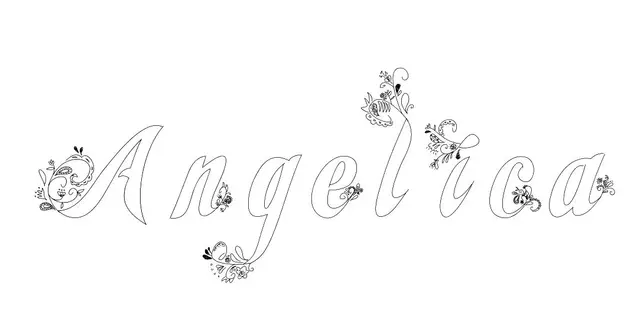Coloriage Angelica - Prénom à imprimer