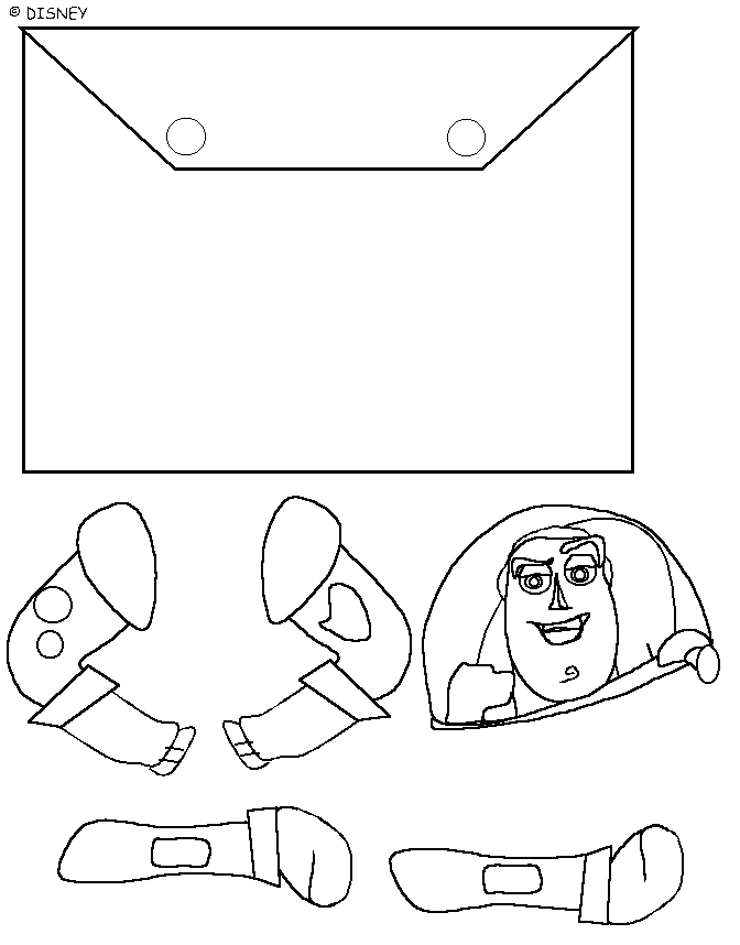 Coloriage Buzz L'Éclair En Morceaux - Toy story à imprimer