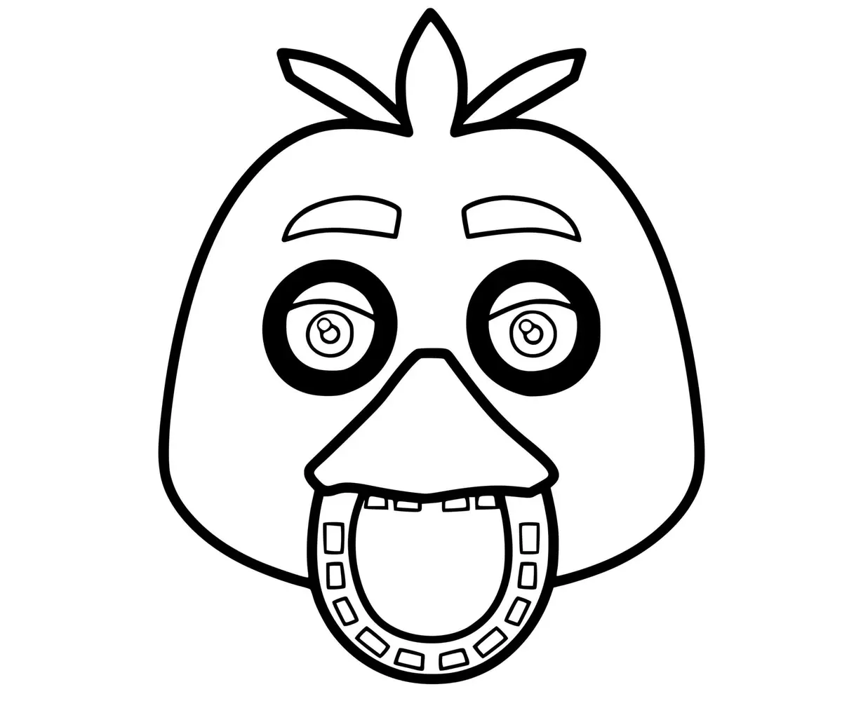 Chica FNAF Security Breach coloring page to print