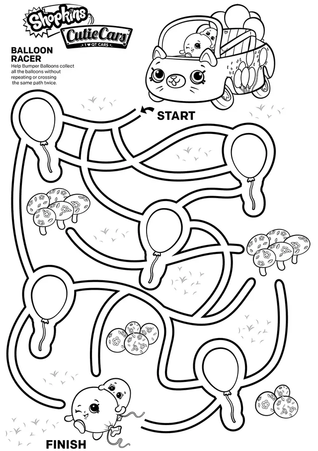 Coloriage Labyrinthe Shopkins facile pour enfants - Shopkins à imprimer