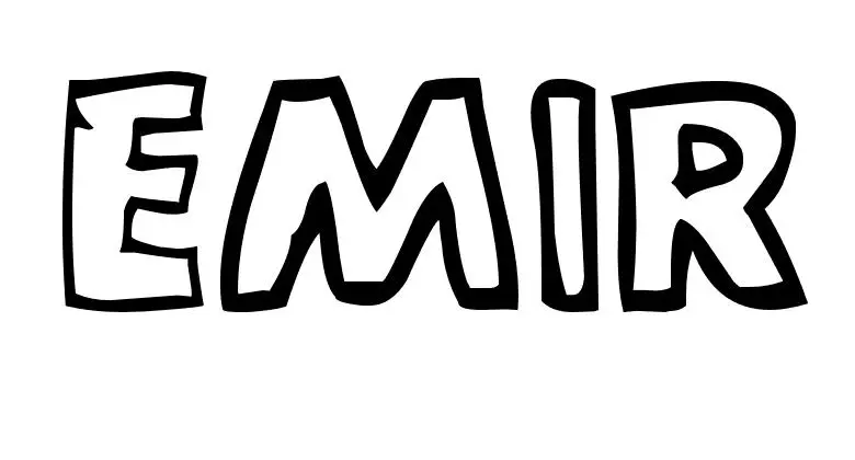 Coloriage Emir - Prénom à imprimer
