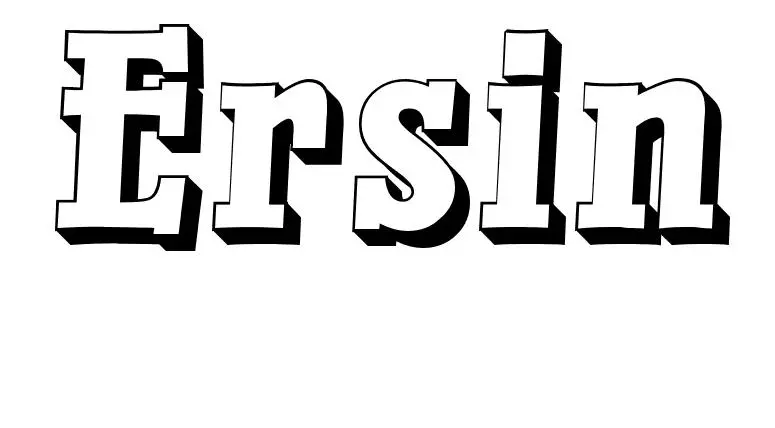 Coloriage Ersin - Prénom à imprimer