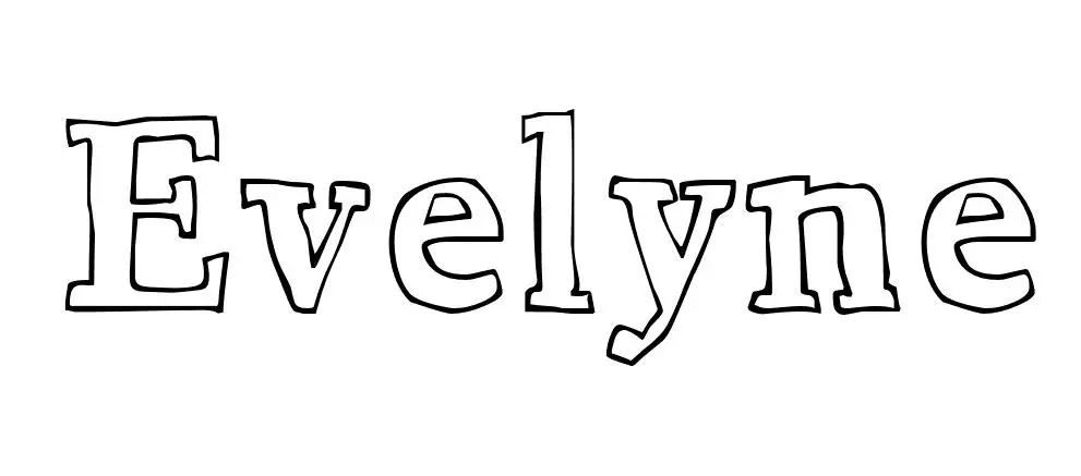 Coloriage Evelyne - Prénom à imprimer