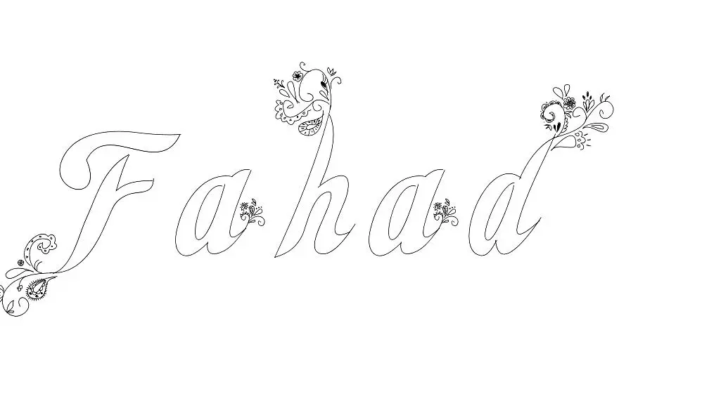 Coloriage Fahad - Prénom à imprimer
