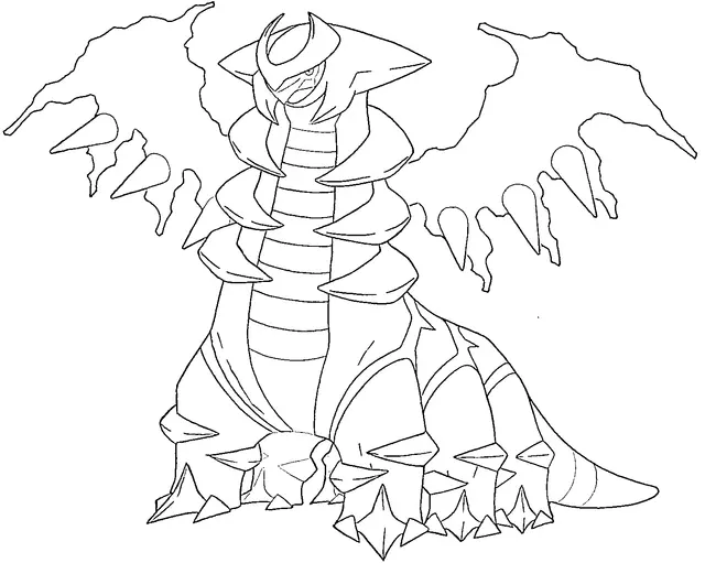 Giratina – Generation 4 Legendary Pokémon coloring page to print