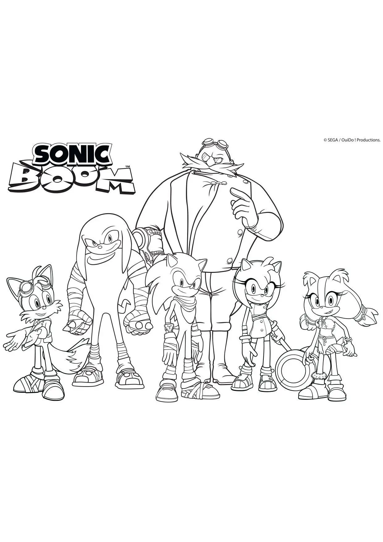 Coloriage Gulli Les Personnages De Sonic Boom - Gulli à imprimer