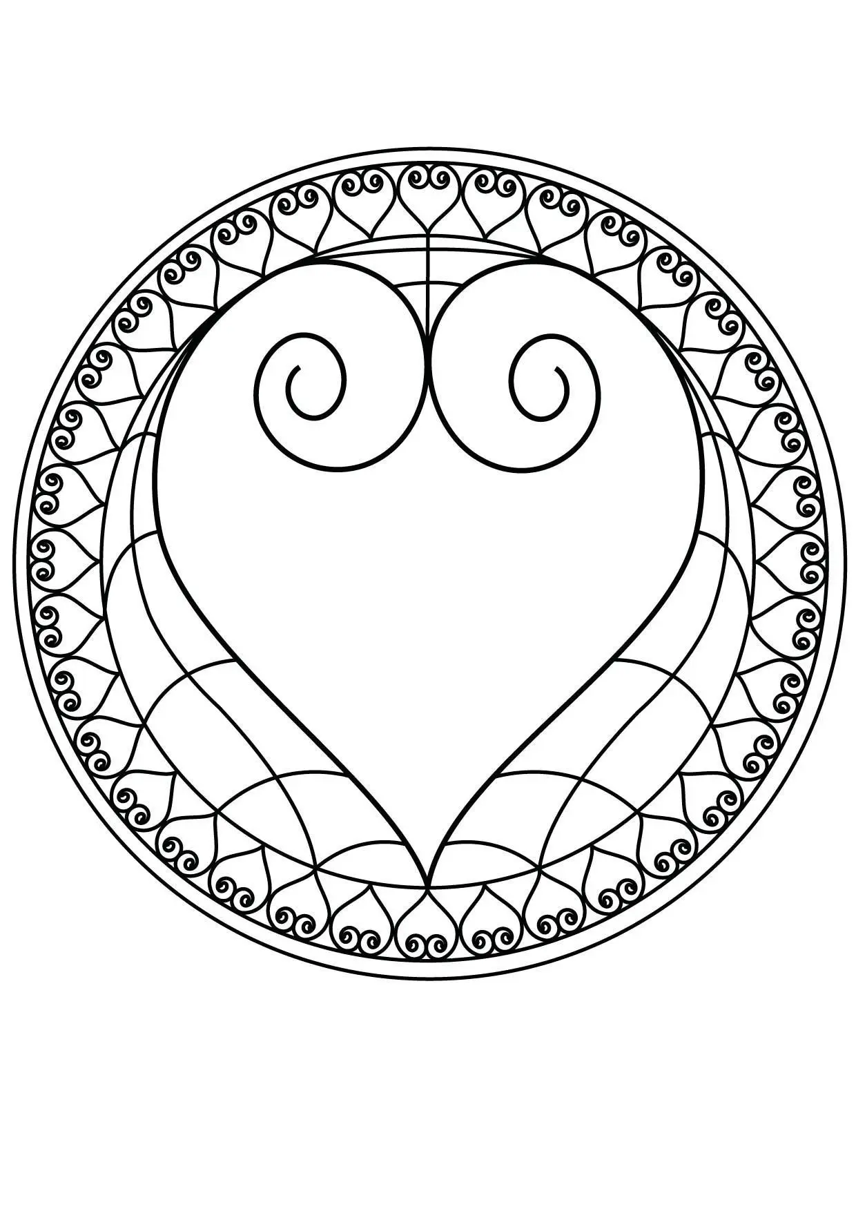 Coloriage Mandala Cœur 2 - Gulli à imprimer