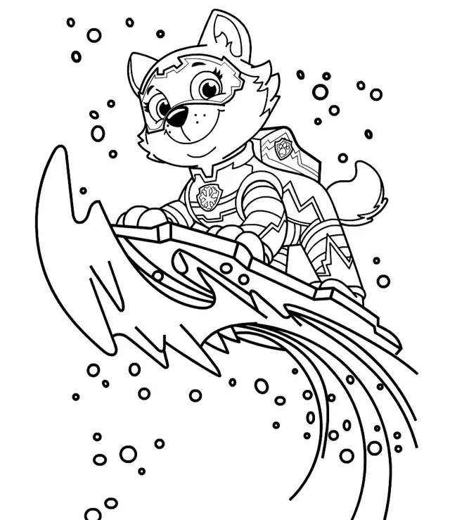 Mighty Pups Everest from PAW Patrol coloring page to print