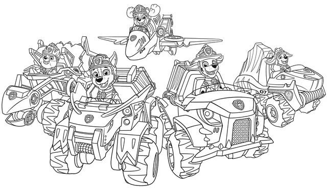Coloriage Pat Patrouille Chiots Dino Rescue - Pat patrouille à imprimer
