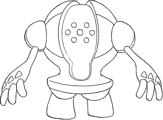 Registeel – Generation 3 Legendary Pokémon coloring page to print