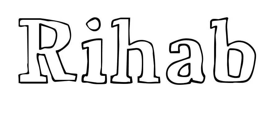Coloriage Rihab - Prénom à imprimer