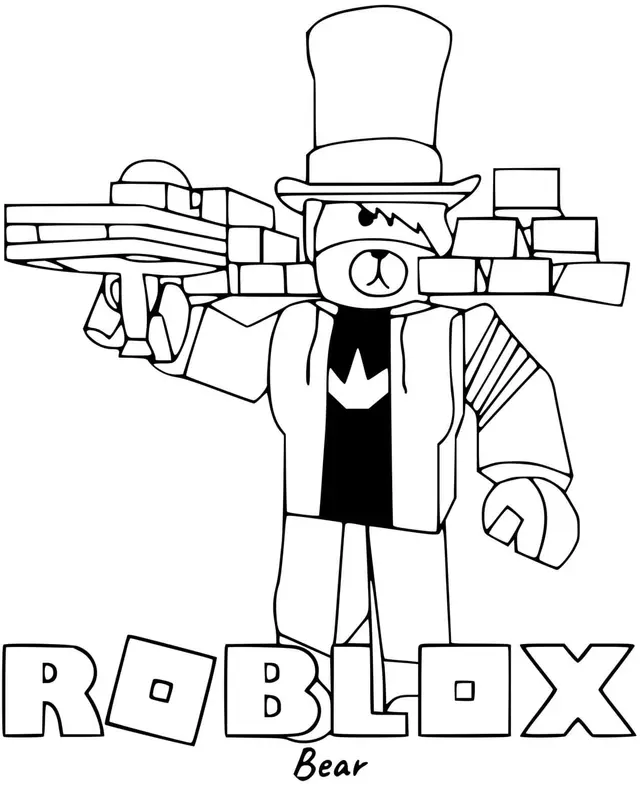 Coloriage Roblox Bear - Roblox à imprimer