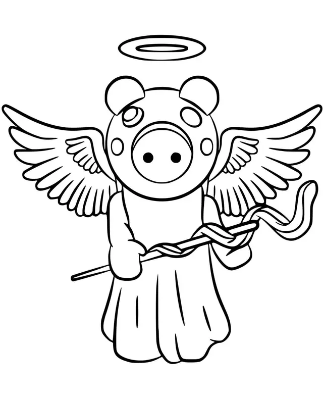 Coloriage Roblox Piggy Angel - Roblox à imprimer