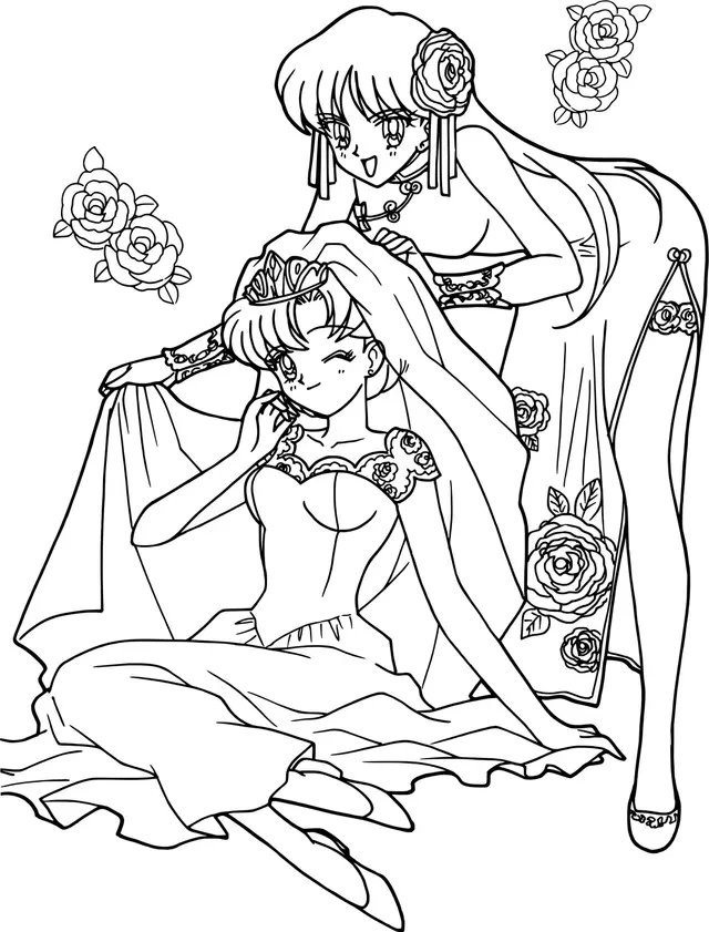 Coloriage Sailor Moon Robe Adorable - Sailor moon à imprimer