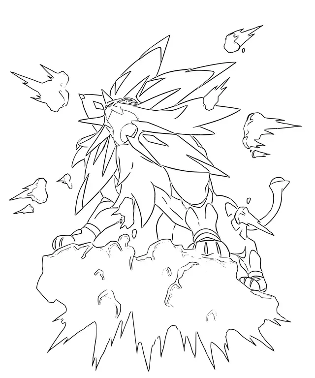 Coloriage Solgaleo Pokemon Légendaire - Pokémon à imprimer