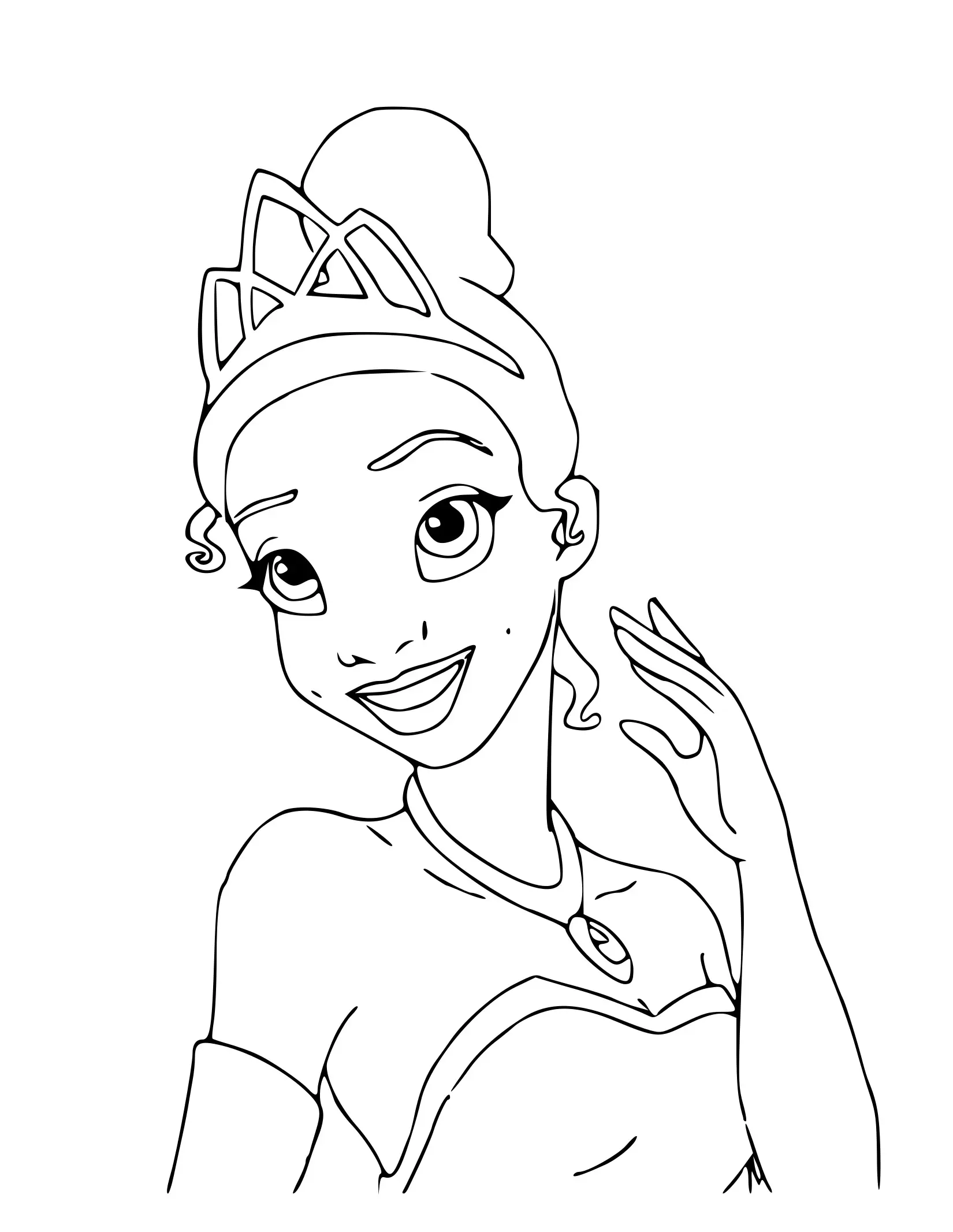 Coloriage Tiana Premiere Princesse Disney Afro Américaine Dans Le Film La Princesse Et La Grenouille - Princesse disney à imprimer
