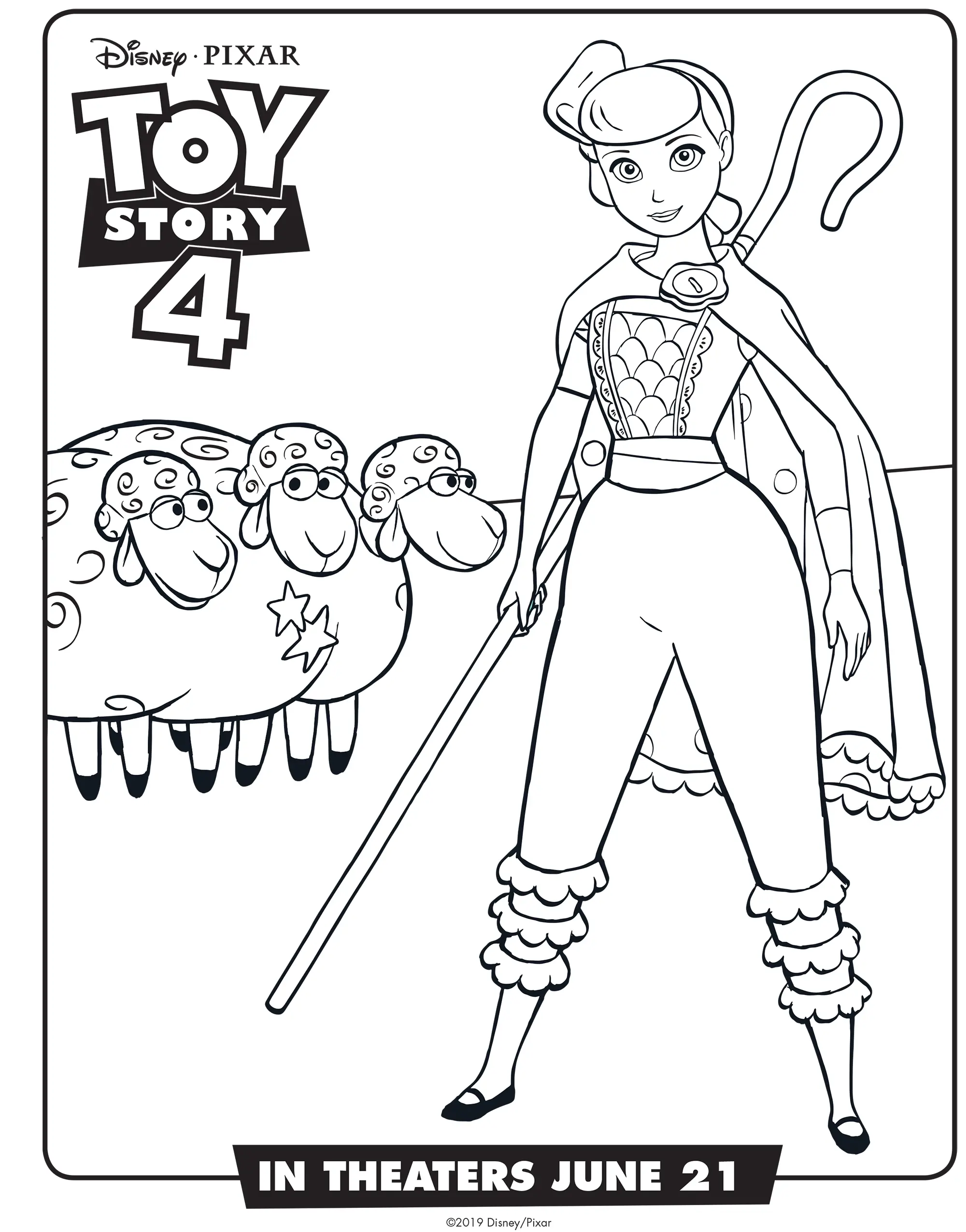 Coloriage Toy Story 4 Bo Peep - Toy story à imprimer