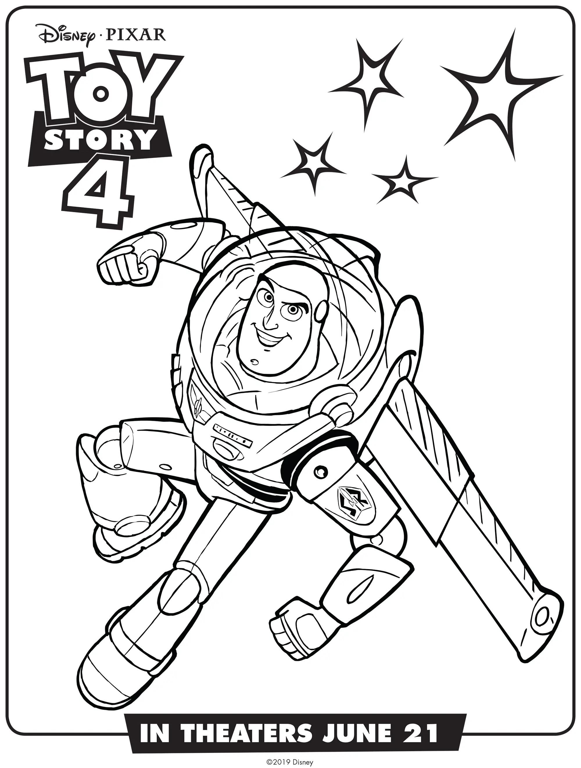 Coloriage Toy Story 4 Buzz Lightyear - Toy story à imprimer