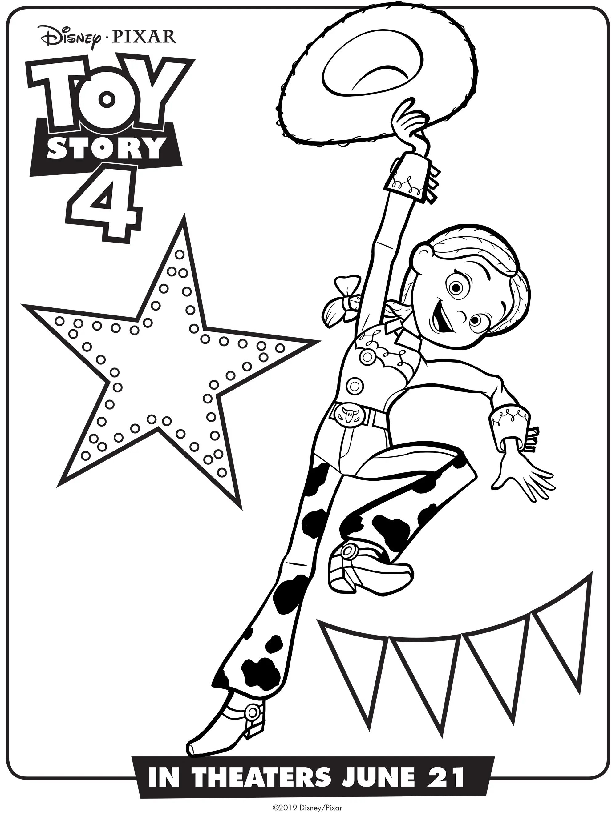 Coloriage Toy Story 4 Jessie - Toy story à imprimer
