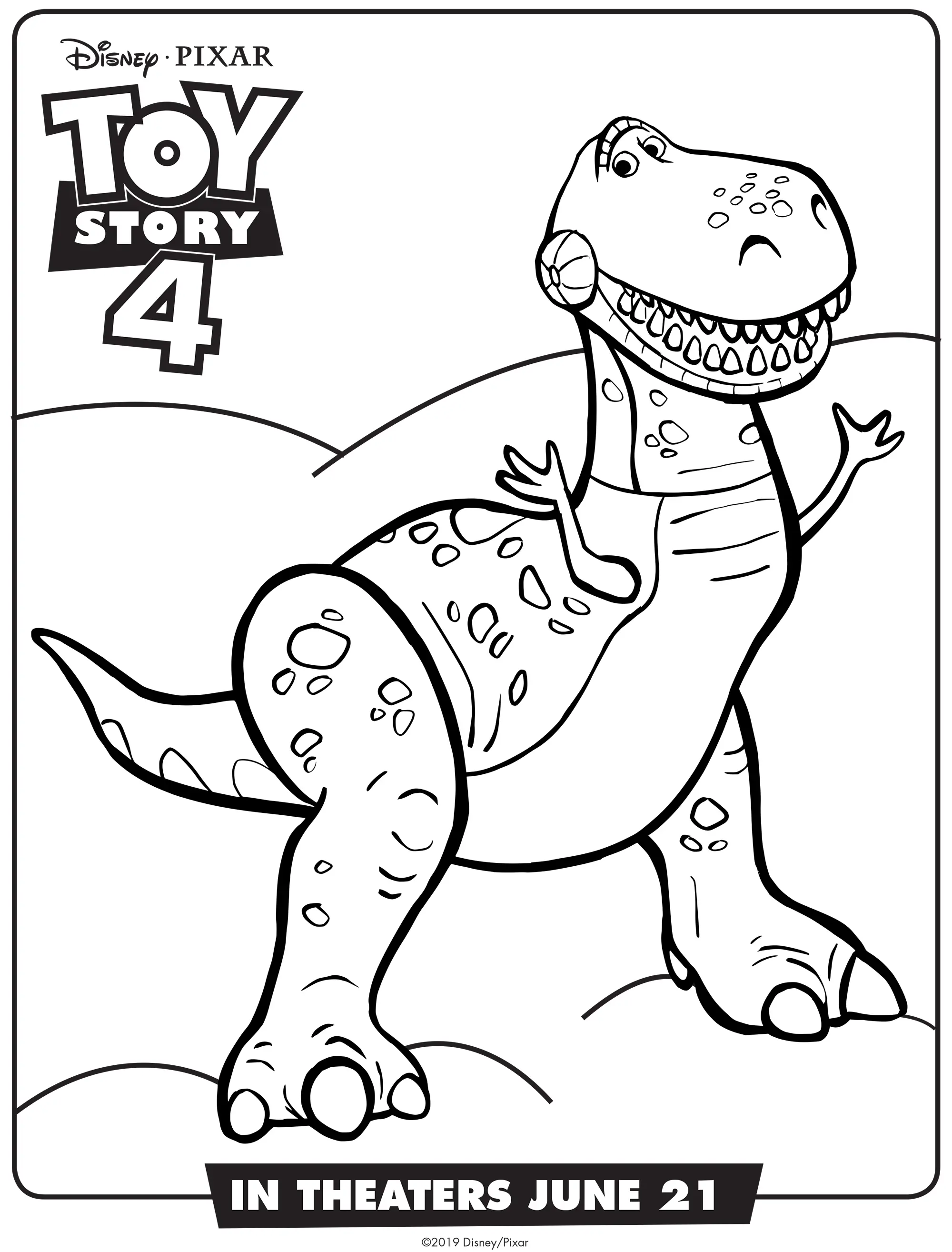 Coloriage Toy Story 4 Rex - Toy story à imprimer