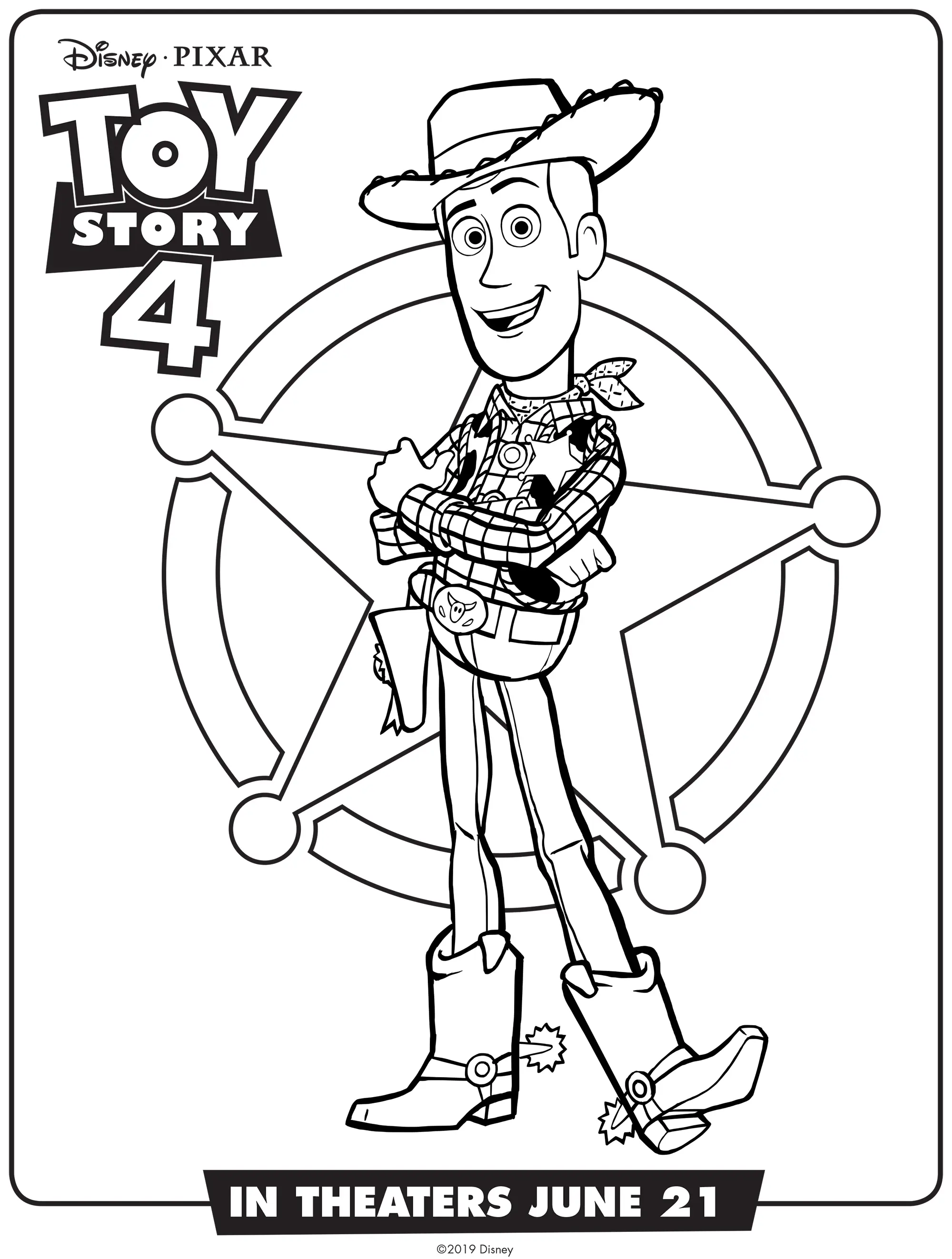 Coloriage Toy Story 4 Woody - Toy story à imprimer