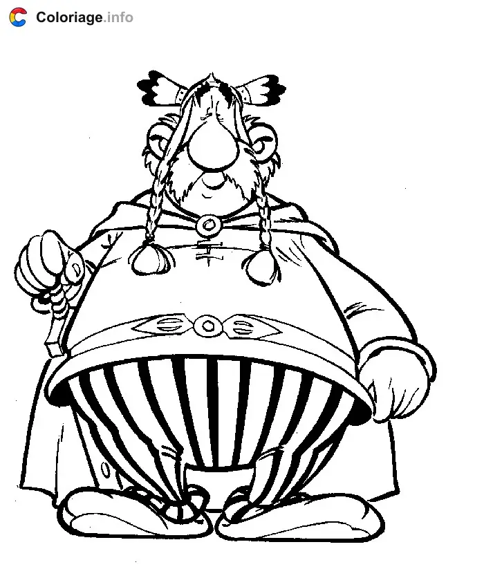 Coloriage Abraracourcix de face - Astérix à imprimer