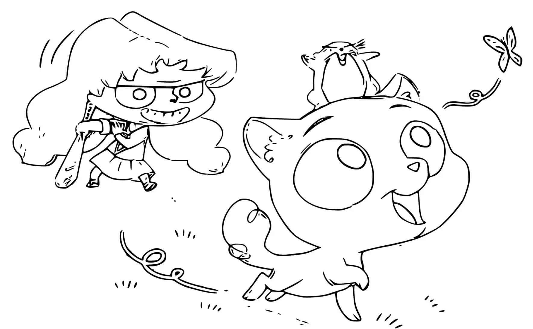 Coloriage Adele Mortelle Avec Ajax Chaton - Adele mortelle à imprimer