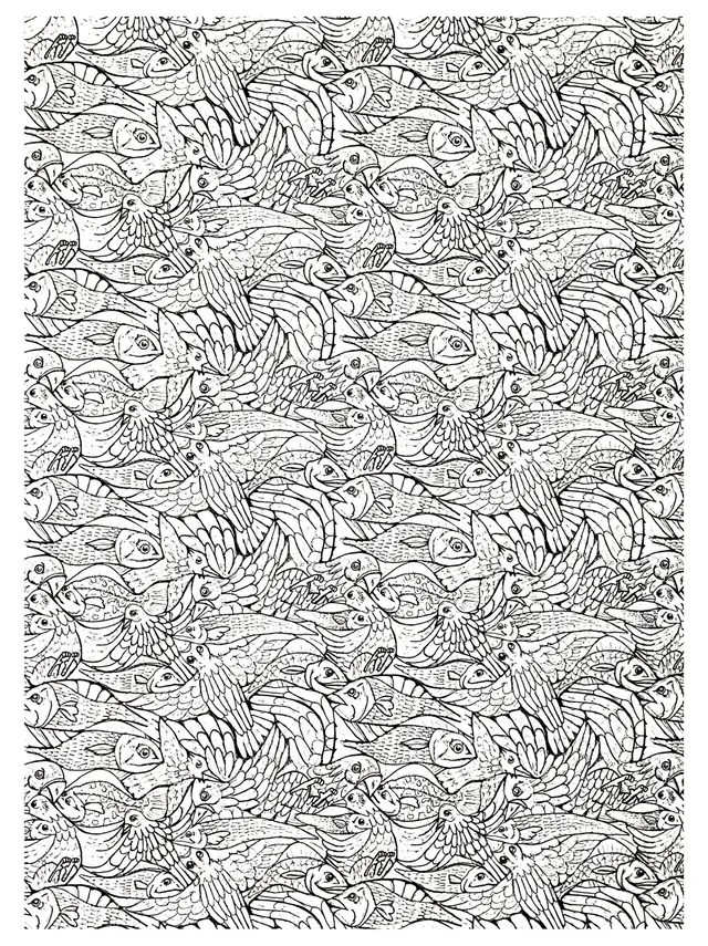 Coloriage Adultes Poissons Complexe - Poisson à imprimer