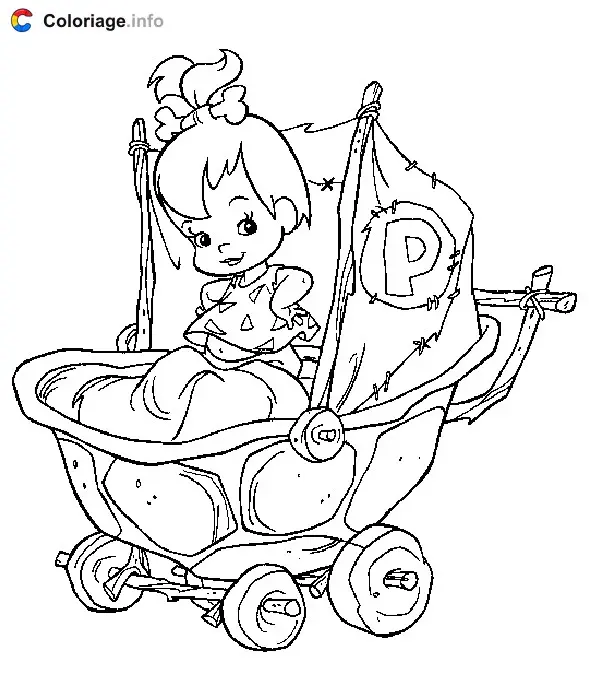 Coloriage Agathe Caillou - Les Pierrafeu à imprimer